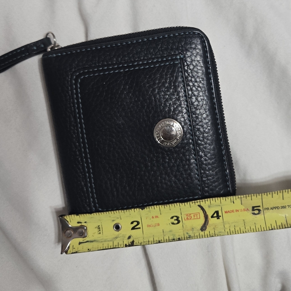 Coach Black Leather Small Wallet with Teal Stitching - Picture 13 of 13